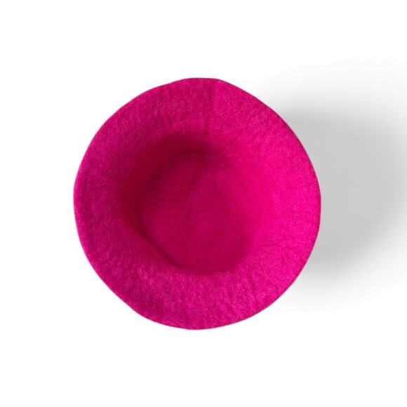 Vintage Bright Pink Felted Strawberry Hat